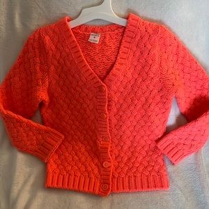 Crotchet Tangerine Orange Colored Girls Sweater